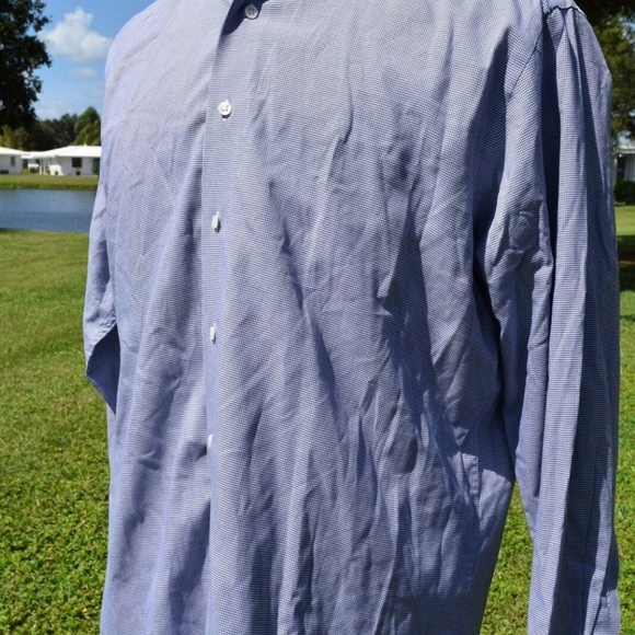 BLACK Saks Fifth Avenue Shirt 16.5 L Slim Fit - Picture 2 of 8